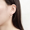 Square triangle, earrings, Korean style, simple and elegant design
