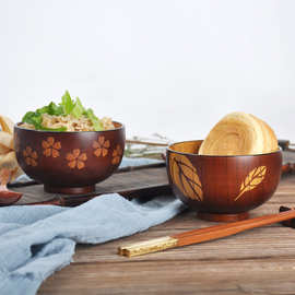 创意环保精品木碗 樱花树叶碗 情侣酸枣木木碗 婚庆礼品木质餐具