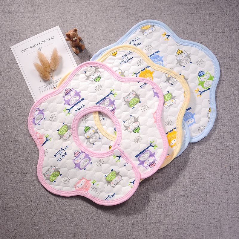 Eco-cotton flower bib Baby saliva bib Wa...