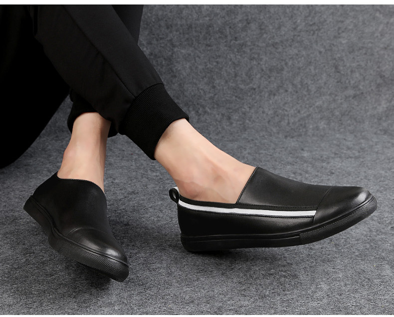 Chaussures pour hommes Été Nouvelles chaussures en cuir de vache pour hommes Chaussures décontractées à la mode coréenne Chaussures grande taille_voghion.com