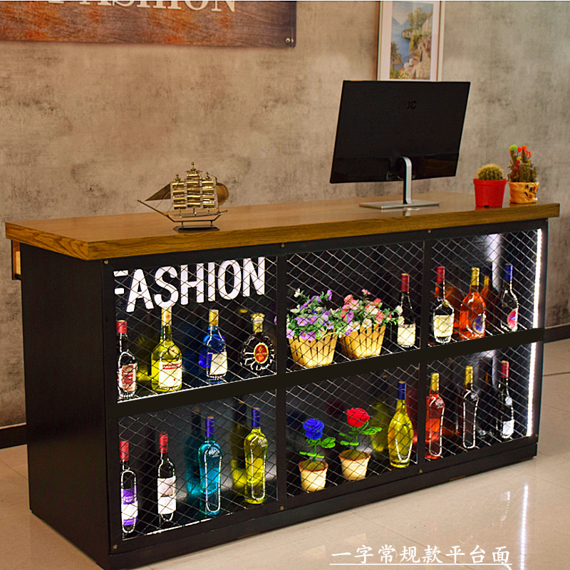 复古工业风收银台转角柜台酒吧吧台餐厅服装奶茶饭店前台铁艺小型