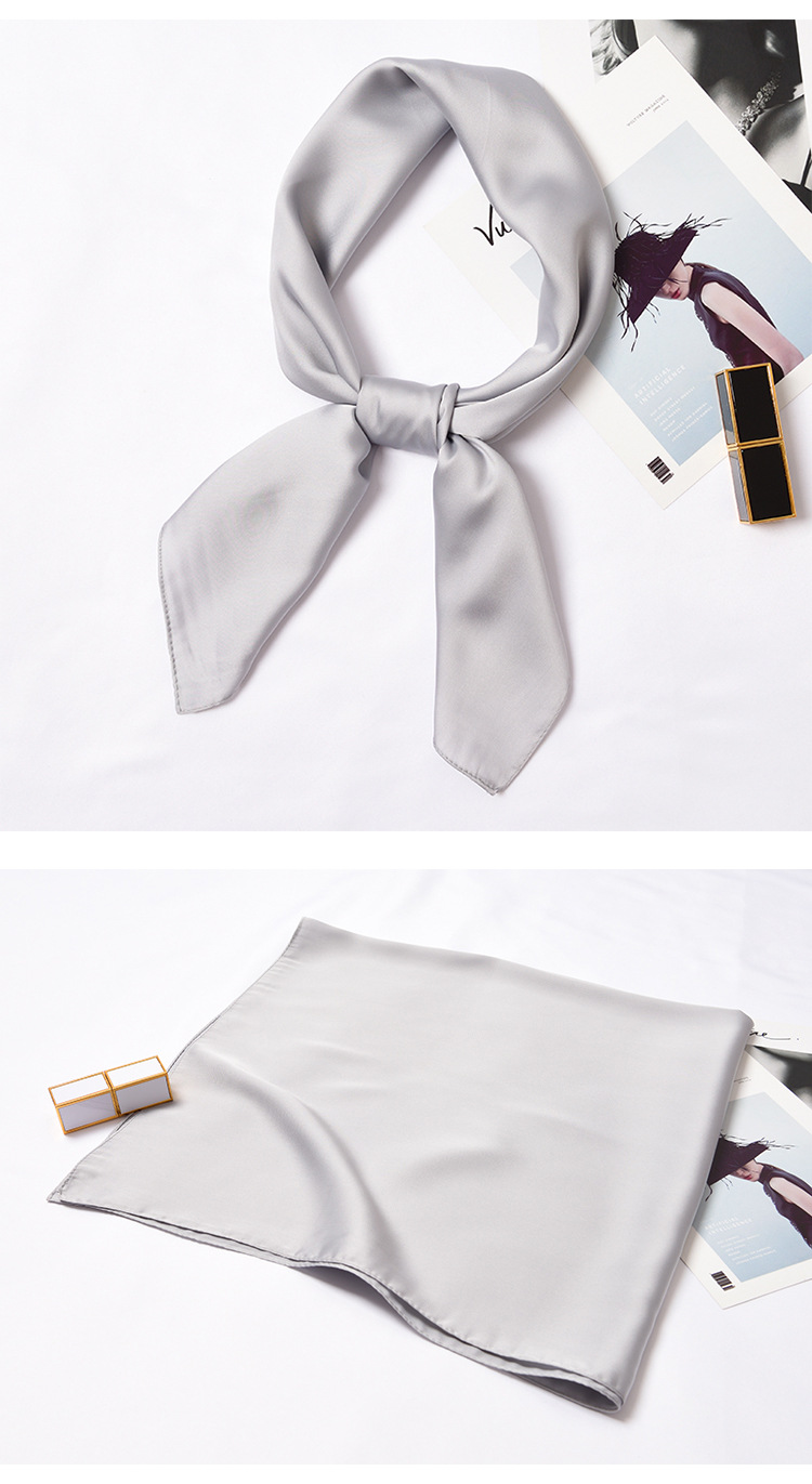 123g Weight Silk Scarf Classification Daily Occasion Satin Material Solid Color Pattern Summer, Spring, Autumn Season Women'S Gender Simple Style Style Women's Simple Style Solid Color Satin Silk Scarves 24