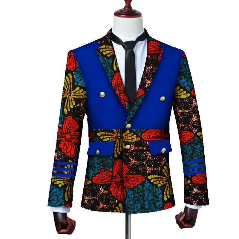 2020 African men's casual suit, cotton w...