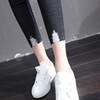 holes jeans women nine pant high waist thin new pencil