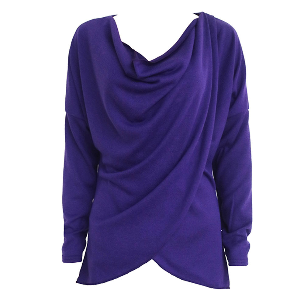 Womens Irregular Long Sleeve T Shirt Deep V Neck Cross Front Design Trendy Style Perfect for Casual Wear Wholesale
