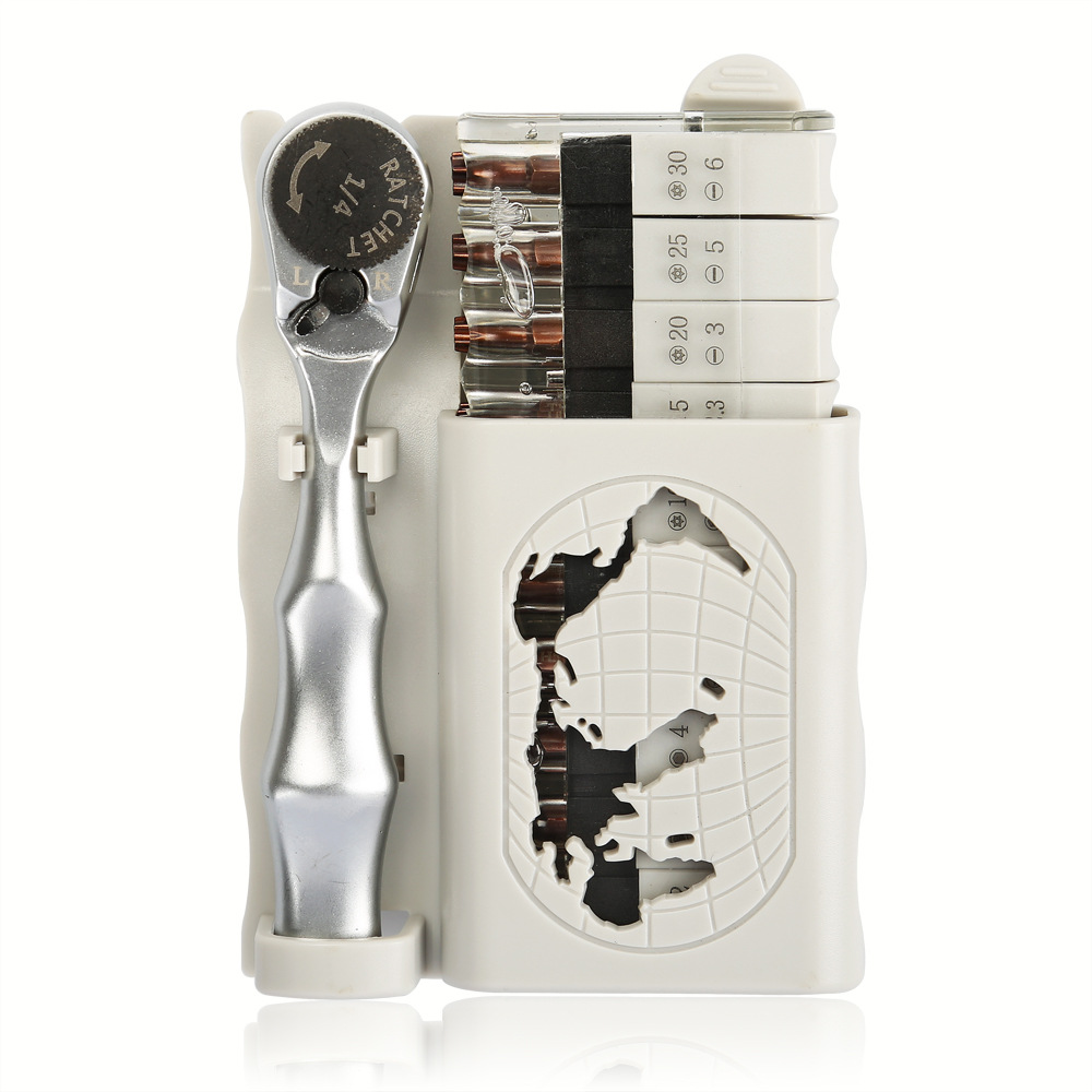 22件套便携式迷你扳手棘轮螺丝刀多功能手机拆机十字起子S2批组套