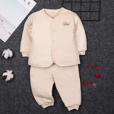 Autumn men and women baby suit 0-1 baby cotton-padded clothes Two piece set Thin section Newborn Cotton baby Cotton clip