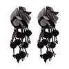 Fashionable ethnic retro earrings, accessories, flowered, European style