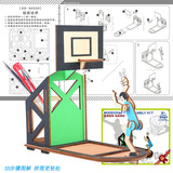 Баскетбольный держатель для ручек с лазером, деревянная трехмерная реалистичная головоломка, детский конструктор, 3D