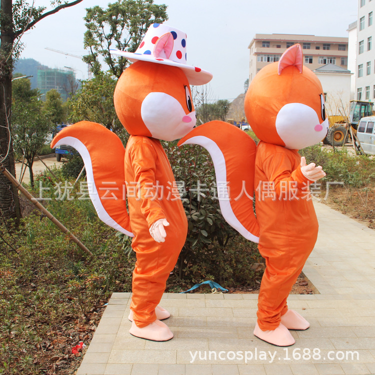 松鼠卡通人偶服装松鼠精灵行走人偶服装卡通服装人偶道具服装