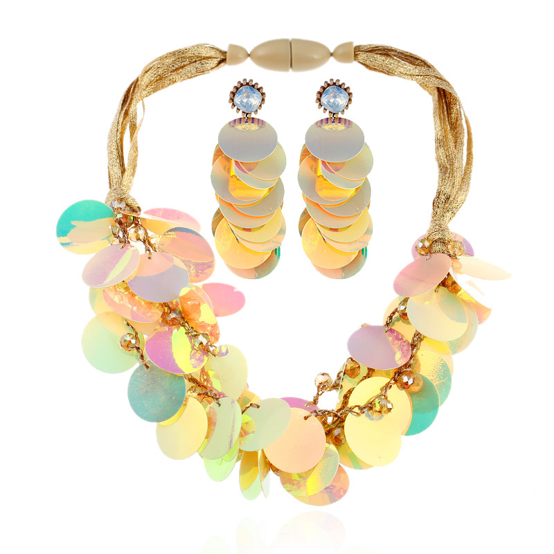 Plastic Fashionnecklace(yellow) NHVA4780-yellow