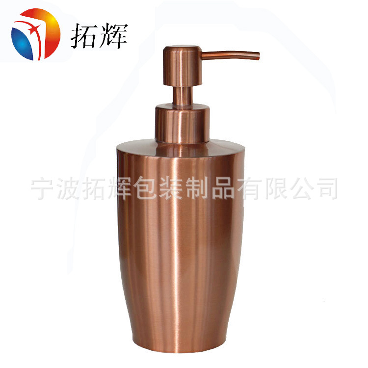 350ml 304不锈钢手动按压皂液器  可定制图案