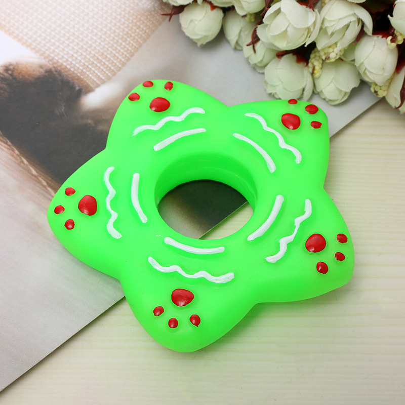 Suministro directo de fábrica juguete para mascotas BB llamada sonido perro juguete vinilo estrella de cinco puntas juguete al por mayor transfronteriza