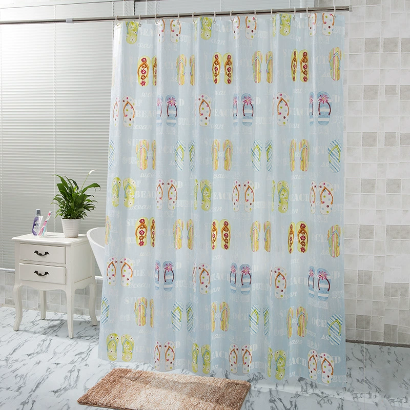 Тапочки с принтом EVA занавеска для ванной комнаты неполиэфирная ткань для душа Водонепроницаемая занавеска для душа на заказ