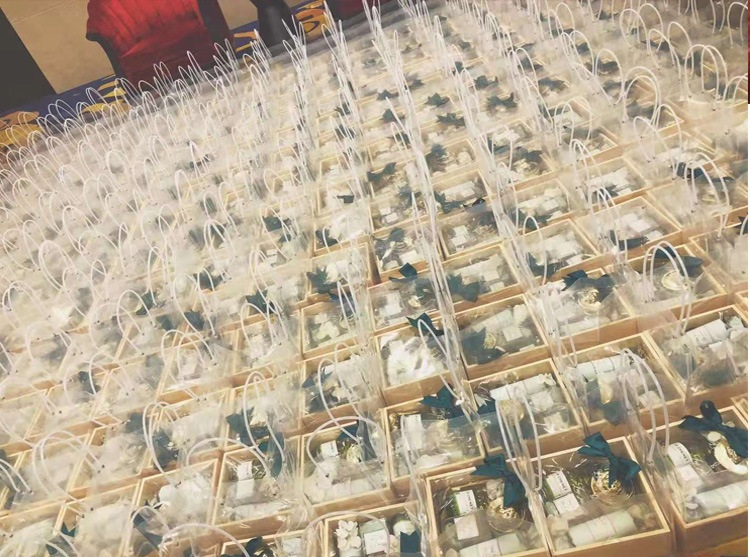 透明正方手提袋 鲜花袋插花配材袋糠果婚庆婚礼品手提