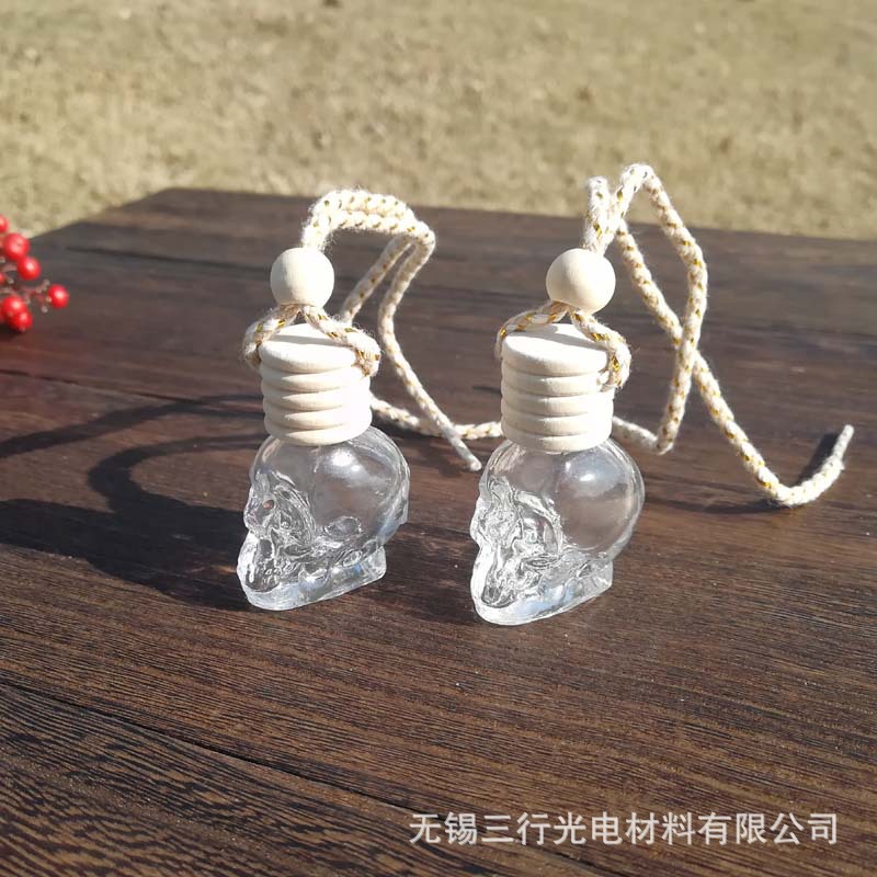 汽车香水空瓶挂件精油瓶车内饰个性骷髅头饰品小容量分装瓶5ML