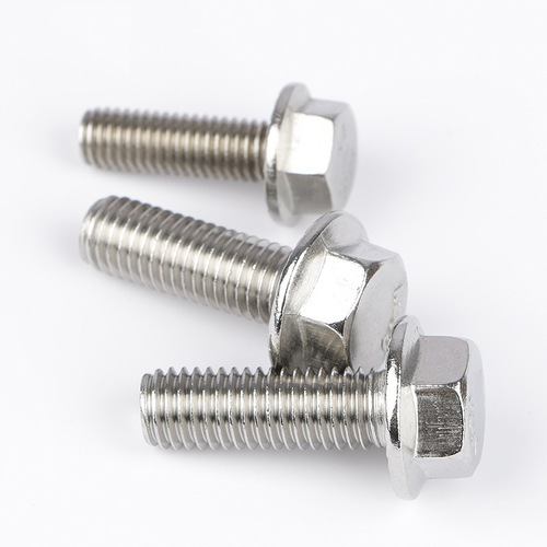 304 stainless steel hex flange bolt with washer and ribbed slip-resistant screw head M5 M6 M8 M10 M12