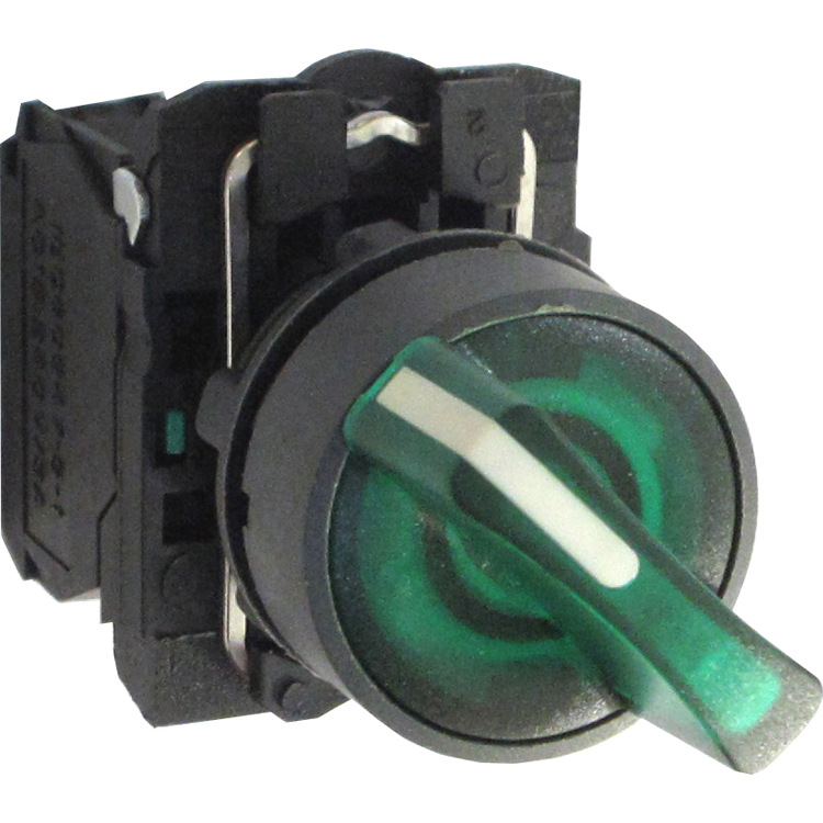 XB5红绿黄白蓝防水型带灯二档位旋钮开关DC12VDC24VAC220VAC380V