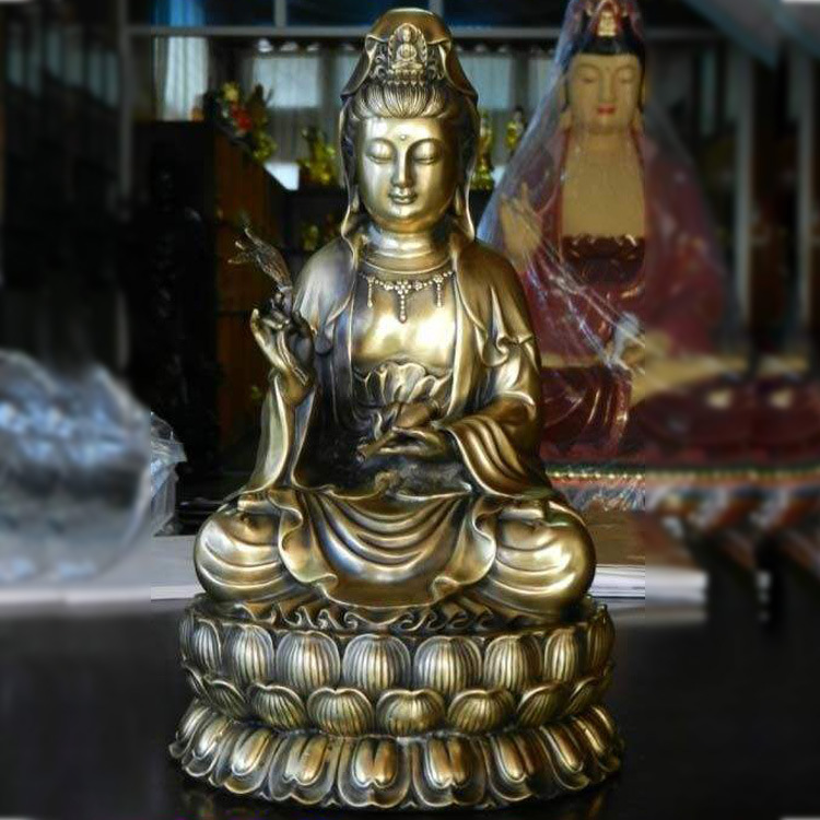 铜观音菩萨像 南海观音铜佛像