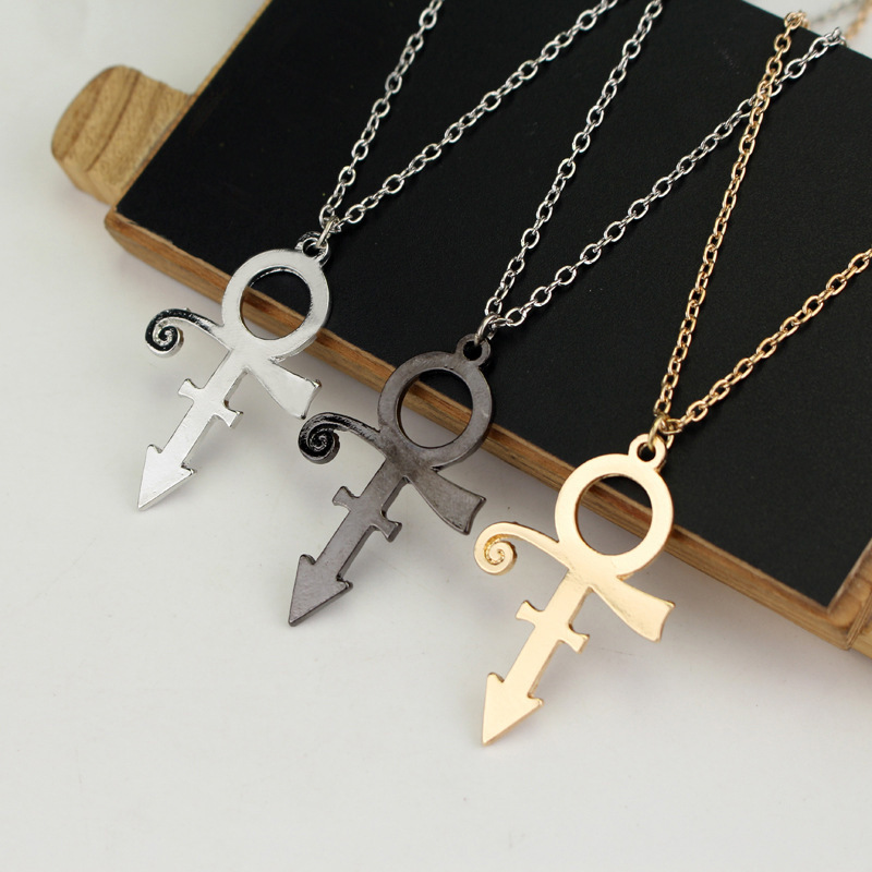 European and American popular jewelry PRINCE RIP PRINCE rock band necklace personalized all-match sweater chain accessories European and American popular jewelry PRINCE RIP PRINCE rock band necklace personalized all-match sweater chain accessories