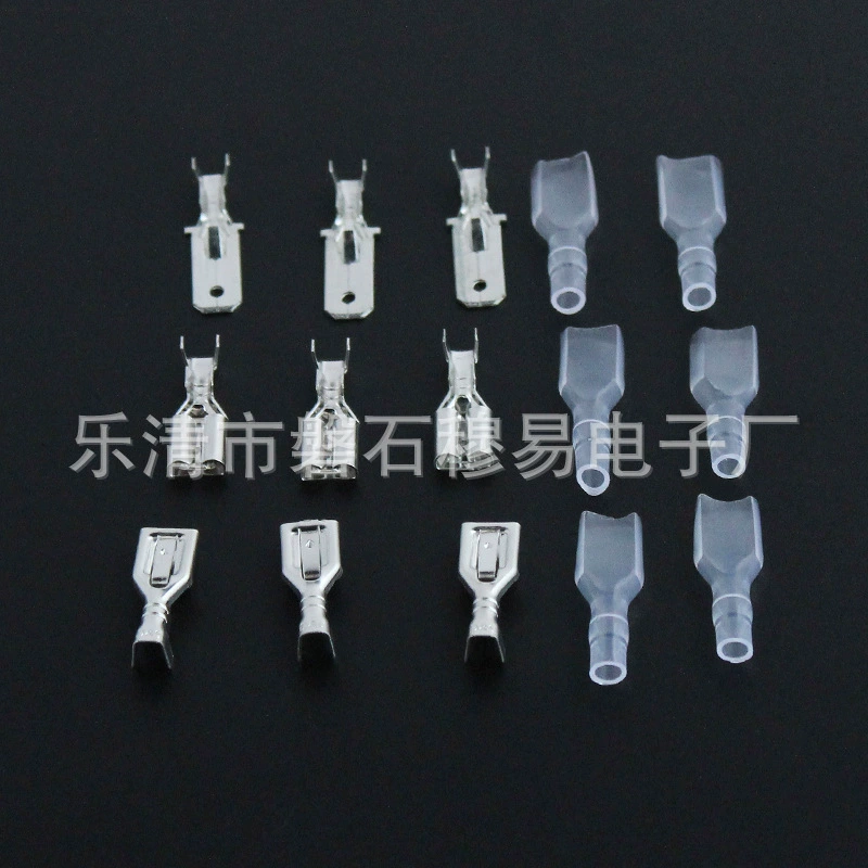 DJ622 Spring terminal connection plug -in 6.3mm plug -in spring protective terminal 6.3 Self -lock/band lock copper