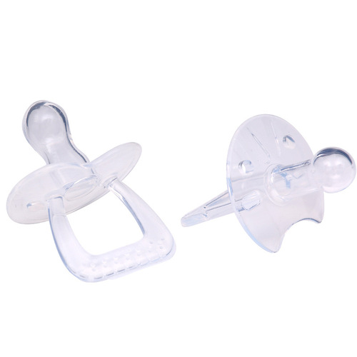Pacifier food grade baby pacifier full silicone flat head round head baby soothing play mouth fake pacifier in bulk
