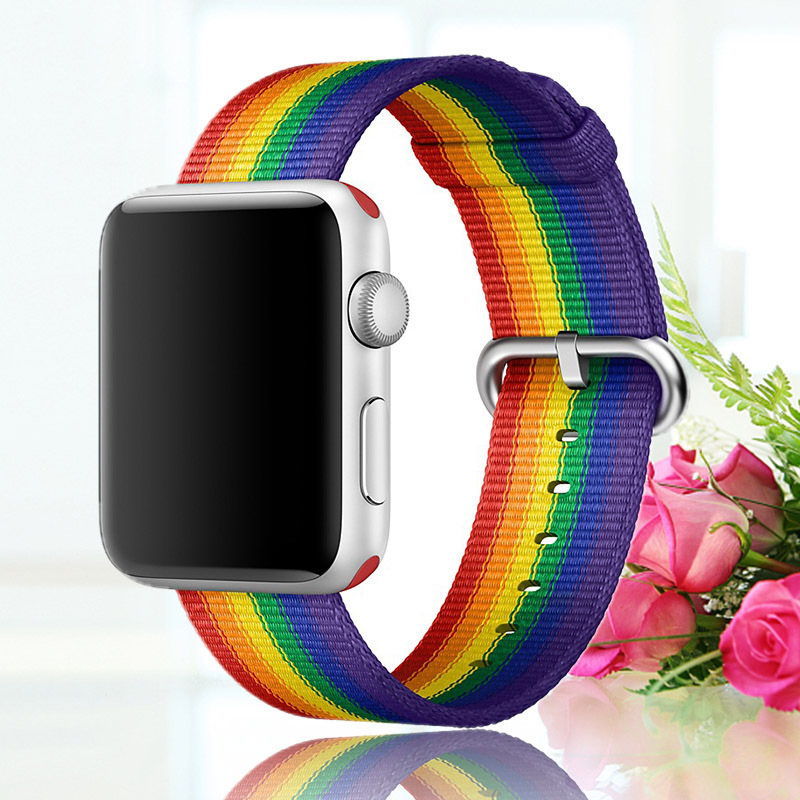 适用Apple watch尼龙编织表带适用苹果123代手表带iwatch替换婉带
