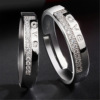 Adjustable jewelry for beloved with letters, wedding ring, Korean style, micro incrustation, English letters, on index finger