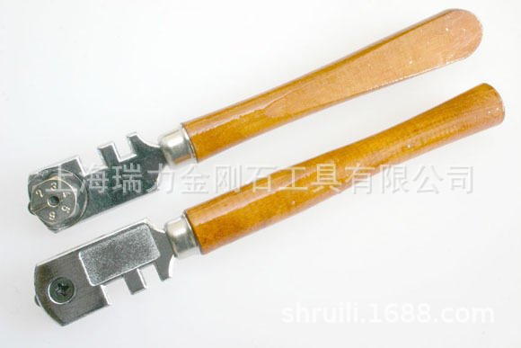 6个刀轮可替换使用的木柄玻璃刀 德式六轮玻璃刀 切割锋利
