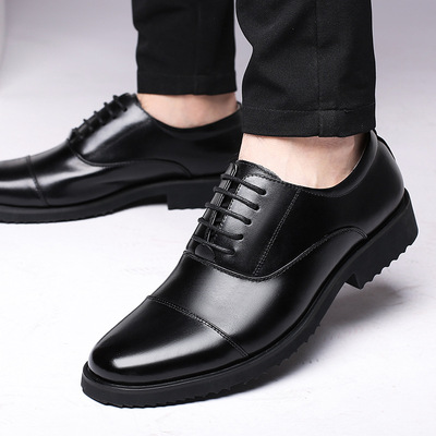 Large Men's Shoes Officer Joint leather shoes man genuine leather Round Frenum formal wear Casual shoes Single shoes Foreign trade
