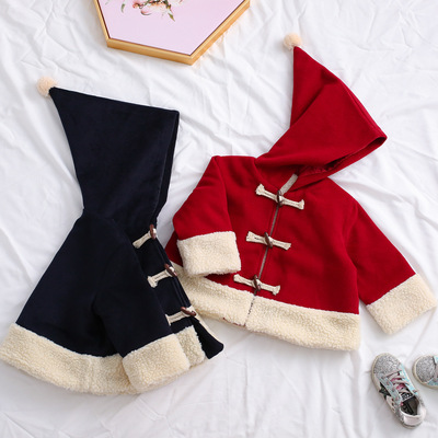 女童冬季小红帽斗篷呢大衣宝宝儿童韩版加厚气质外套大衣 K0109Q