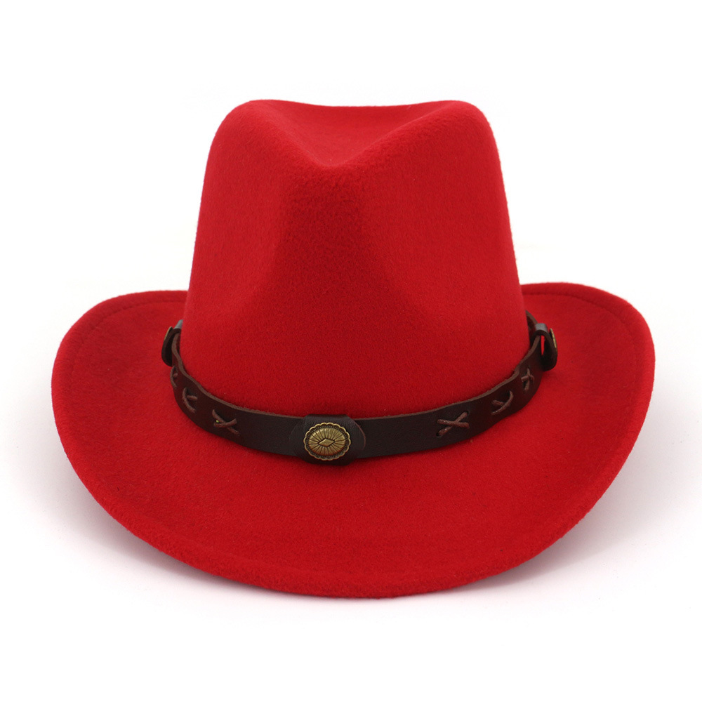 2023 Nieuwe Hot Selling Hoed Nieuwe Etnische Minderheid Stijl Mannen En Vrouwen Paar Hoed Wollen Western Cowboy Hoge Hoed_voghion.com