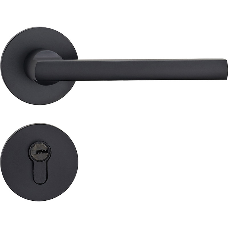 Ingeniería cerradura de la puerta interior dormitorio americano negro baño de madera maciza manija de la puerta del hogar mudo cerradura de la puerta