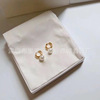 Tide, brass earrings from pearl, European style, 750 sample gold, french style