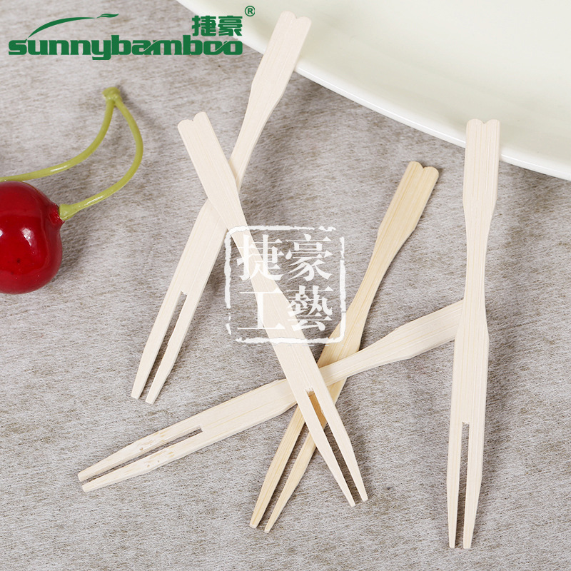 Factory direct sales, milk tea shop, flat-head fruit fork, bamboo cake and pastry fork, wooden disposable fruit fork, custom fruit fork, bamboo skewer detail image 9