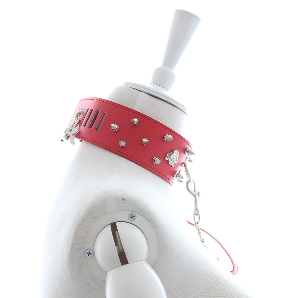 Juguetes sexuales puntiagudos uñas cráneo cuello cubierta Cadena de tracción Cadena de perro Cadena de collar juguetes alternativos suministros pasión dispositivo femenino