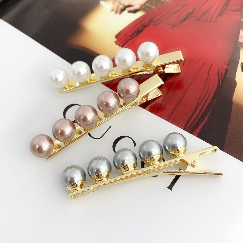 Pearl Hairpin Korean Fashion Adult Duckbill Clip Bangs Clip Word Clip Hair Accessories Wholesale Nihaojewelry display picture 3
