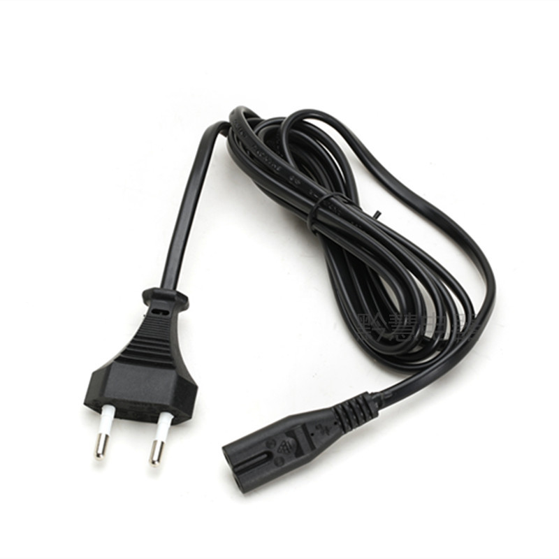 批发欧标电源线 纯铜欧规两插八字尾电源线证欧式插头电源线