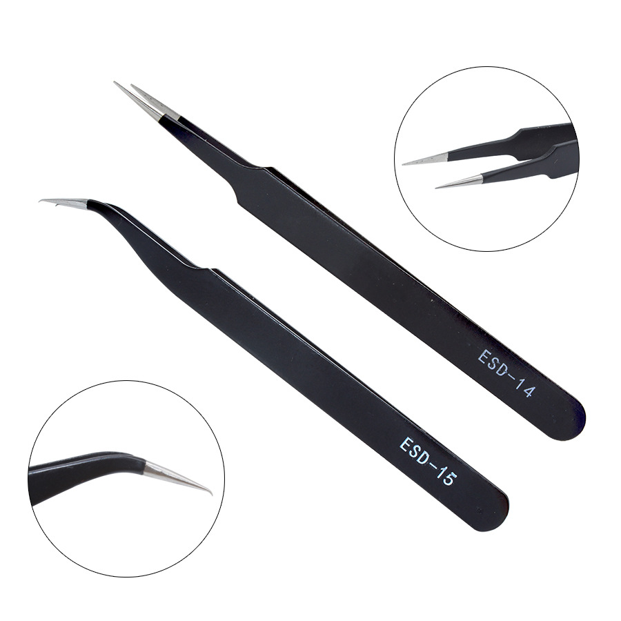 Custom logo non-pressure-free stainless steel 1.5mm pointed anti-static hardware nail tool straight head elbow