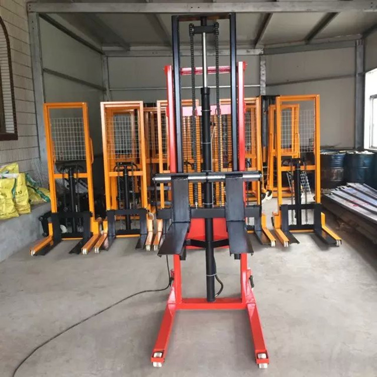 【插电式】2吨1.6米半电动堆高车 简易式电动叉车 半自动升高车