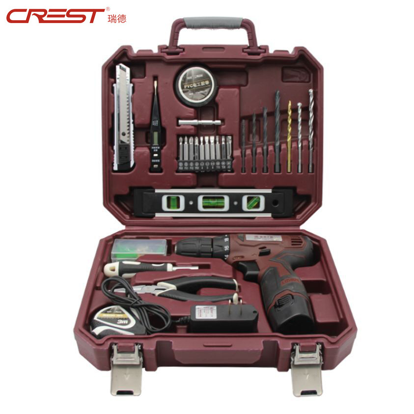 瑞德工具箱套装家用五金 多功能家庭维修充电钻电工组套木工组合