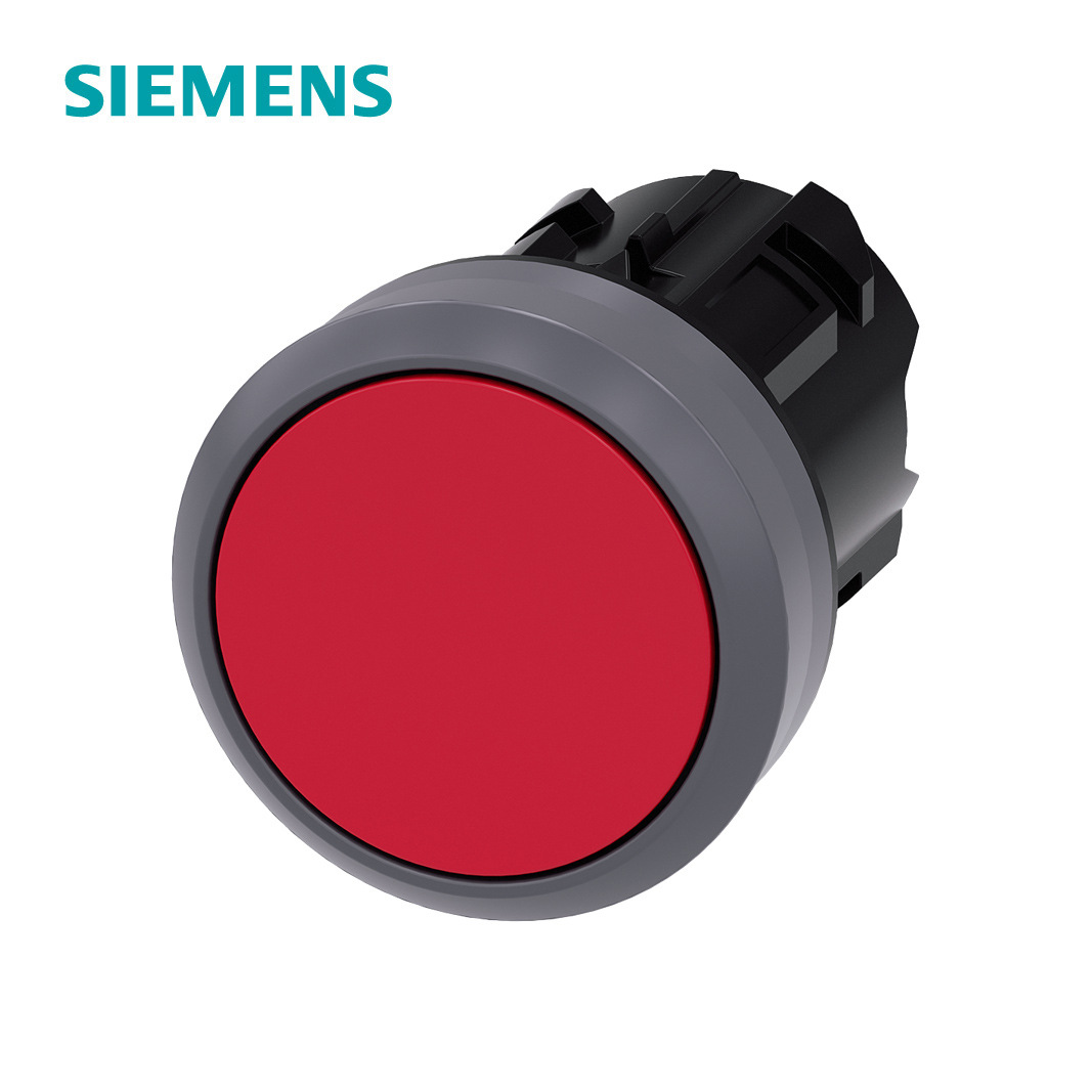 3SU1系列φ22平头金属亚光按钮头红色