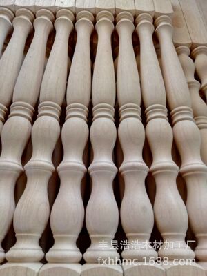 橡胶木工程楼梯立柱扶手家用木楼梯扶手立柱定做批发家用楼梯批发|ms