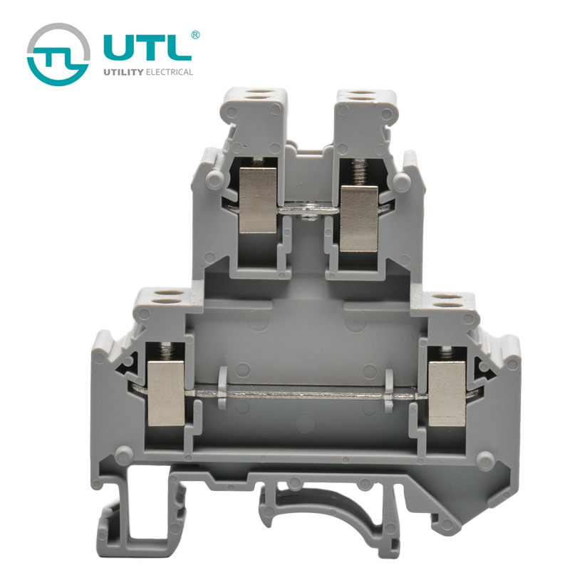 尤提乐JUT1-4/2双层导轨端子 螺钉式互联接双层导轨端子 现货