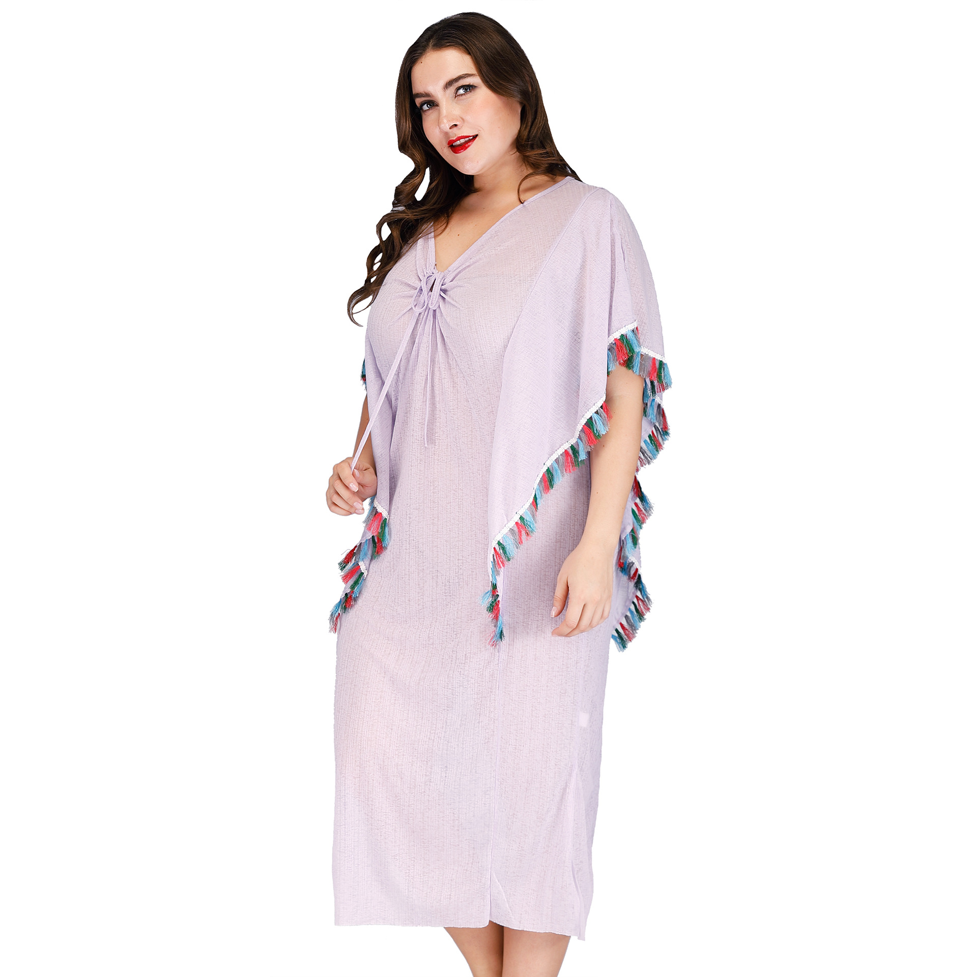 plus size irregular beach dress NSOY45937