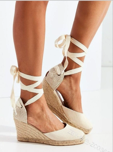 Клин высокой пятки платформы Baotou сандалии 40-43 плюс размер Женская обувь