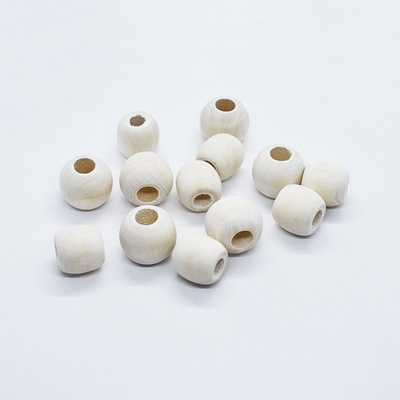 供应原木色漂白木珠diy饰品配件圆珠椭圆珠大孔珠子串珠材料散珠|ms