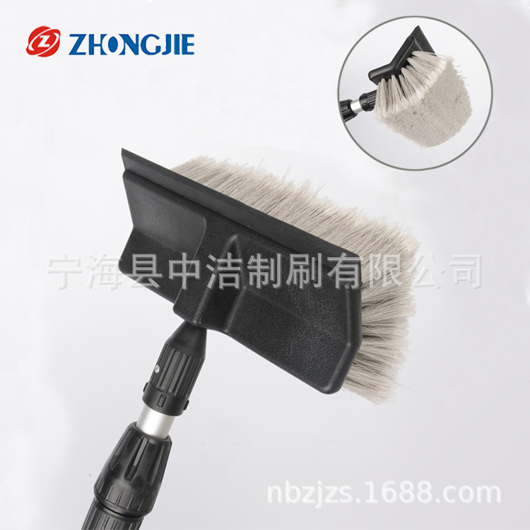 厂家现货 洗车神器 伸缩铝杆通水洗车刷带水刮板