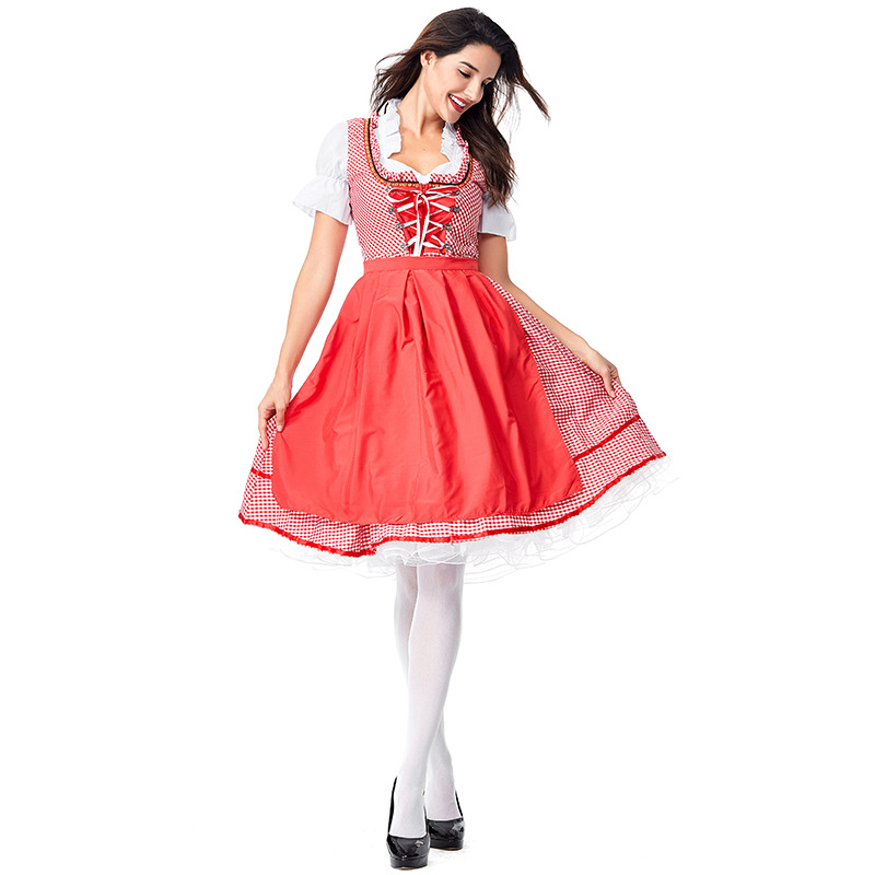 Red Plaid Maid Costume Set NSPIS81385