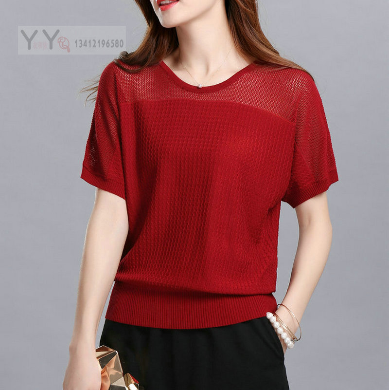 库存尾货短袖针织衫清仓处理女外贸尾货库存女针织衫低价t恤批发